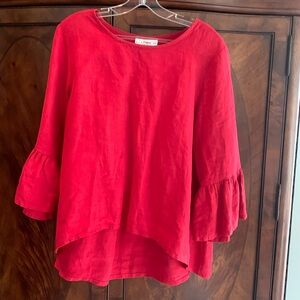 Bryn Walker red linen top good condition